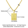 Shangjie OEM 26 буквы начальные буквы ожерелье Стильное прямоугольное подвесное ожерелье Золотое колье из нержавеющей стали